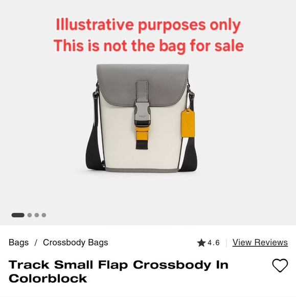 NWT Coach Small Track Flap Crossbody White Gray Colorblock Leather C4160 - Picture 16 of 16